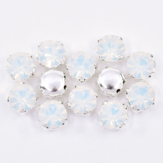 Strass Engrampado Prateado Collection Cristal White Opal SS39 = 8,2mm