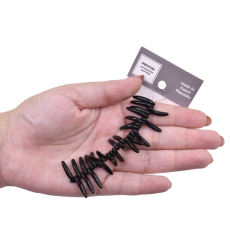 Contas de Murano Folha Dentinho Fosco Preto 23980 18mm