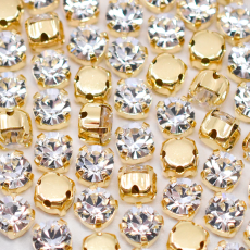 Strass Engrampado Dourado Preciosa Cristal SS24 = 5,2mm