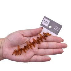 Contas de Murano Folha Dentinho Matte Topaz 10090 6x16mm