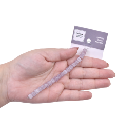 Contas de Murano Cubo Lilás Branco Matte 2500 5x7mm