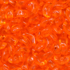 Contas de Murano Meia Lua Matte Laranja Transparente 90050 8mm