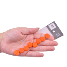 Contas de Murano Flor Pastilha 2 Furos Laranja 93140 14mm