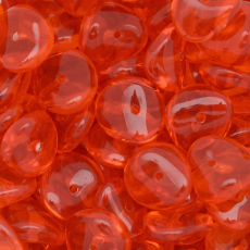 Contas de Murano Disco Transparente Torcido Laranja 90030 4x9mm