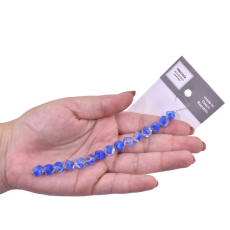 Contas de Murano Cubo Lined Azul Cristal 3628 8mm
