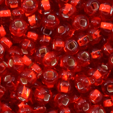 Miçanga Jablonex Vermelho Transparente 97070 (Furo Quadrado) 6/0 = 4,1mm