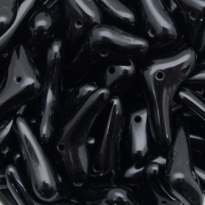 Contas de Murano Bumerang Preto 23980 17x10mm