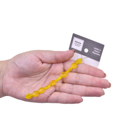 Contas de Murano Beetle Transparente Amarelo 80010 10x8mm