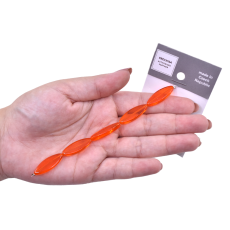 Contas de Murano Beetle Transparente Laranja 90030 24x9mm