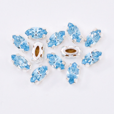 Engrampado Prateado Navete Preciosa Agua 6x3mm