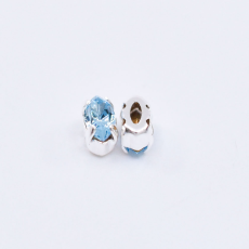 Engrampado Prateado Navete Preciosa Agua 6x3mm