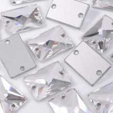 Retângulo para Bordar com 2 Furos Preciosa art. 43876301 Cristal 18x13mm