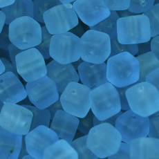 Contas de Murano Cubo Matte Água 60020 6x7mm