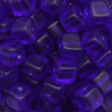 Contas de Murano Cubo Transparente Dark Safira 30080 6x7mm