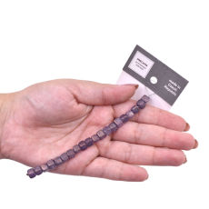 Contas de Murano Cubo Mesclado Lilás Dourado 6496 6x7mm