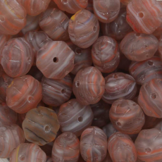 Contas de Murano Balão Flor Coral Azul Cristal 9533 6x7mm