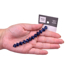 Contas de Murano Disco Voador Ondulado Mesclado Azul Branco 07324 10x12mm