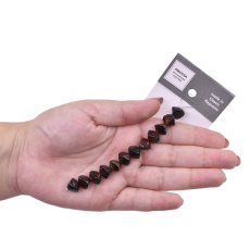 Contas de Murano Disco Voador Ondulado Mesclado Preto Vermelho 26907 10x12mm