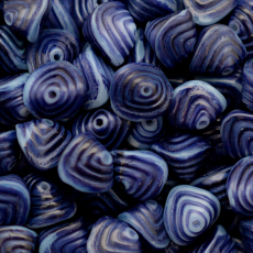 Contas de Murano Disco Voador Ondulado Mesclado Azul Branco 07324 13x14mm