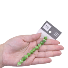 Contas de Murano Disco Voador Ondulado Mesclado Verde Branco 75040 10x12mm