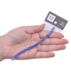 Conta de Vidro Chiclete Jablonex Safira Mesclado Transparente 0831 6,5mm