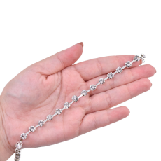 Corrente de Strass Prateado Supreme Cristal SS28 = 6mm