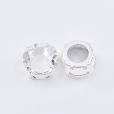 Engrampado Prateado Chaton Rose Preciosa Cristal SS48 = 11,30mm