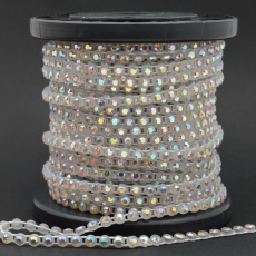 Corrente de Strass Niquel Supreme Cristal SS28 = 6,00mm