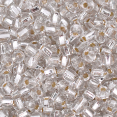 Miçanga Supreme Prata Transparente 78102 (Furo Quadrado) 6/0 = 3,6mm