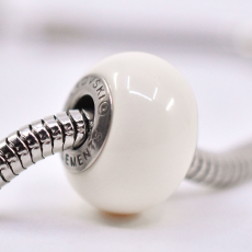 Berloque Swarovski Pérola Cristal Branca 14mm