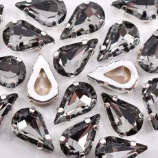 Engrampado Prateado Gota Supreme Black Diamond 13x7,8mm