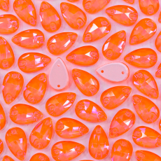 Gota Supreme para Bordar Cristal Neon Orange 12x7mm