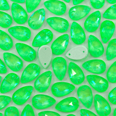 Gota Supreme para Bordar Cristal Neon Green 12x7mm