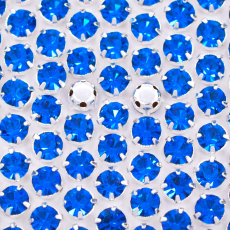 Engrampado Prateado Strass Preciosa Capri Blue SS29 = 6,2mm