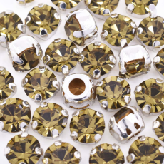 Engrampado Prateado Strass Preciosa Gold Beryl SS29 = 6,2mm