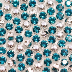 Engrampado Prateado Strass Preciosa Indicolite SS16 = 3,80mm