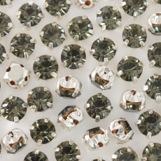 Engrampado Supreme Prateado Strass Black Diamond SS16 = 3,8mm