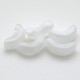 Contas de Murano Meia Lua Lined Branco Cristal 06000 10mm