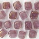 Contas de Murano Cubo Mesclado Rosa Dourado 6495 6x7mm