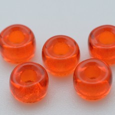 Conta Micangao de Murano Forte Beads Transparente T Laranja 90030 6mm