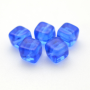 Contas de Murano Cubo Transparente Safira 30050 6x7mm