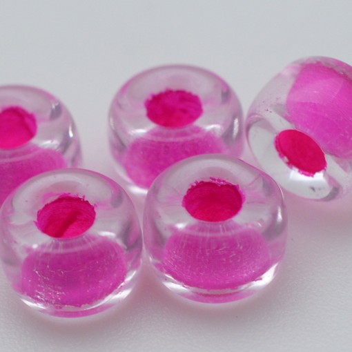 Conta Micangao de Murano Forte Beads Lined Cristal Pink 44877 9mm