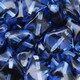 Contas de Murano Losango Torcido Mesclado Preto Azul 38036 14x13mm