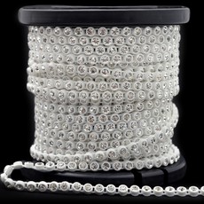 Strass em Fio Plástico Preciosa® Cristal com Base Branca SS12 = 3mm