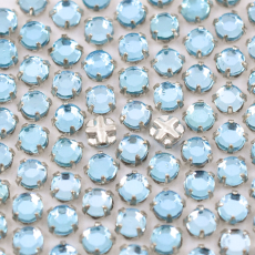 Engrampado Prateado Chaton Rose Collection Água SS12 = 3mm